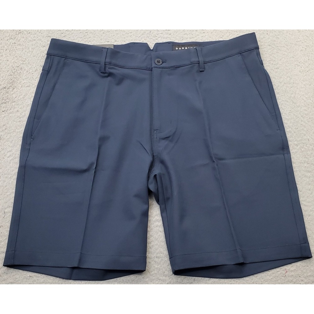 Dunning Golf Shorts Mens 36 Navy Player Fit Woven Performance Stretch Flat Front